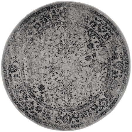 Safavieh 12 x 12 ft. Adirondack Power Loomed Round Area Rug; Grey & Black ADR109B-12R
